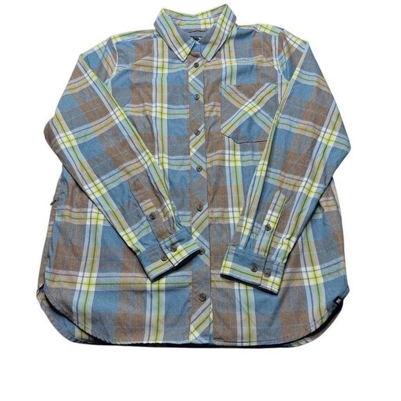 Alaskan Hardgear Duluth Trading Untucked Plaid Button Shirt Mens L Zip Pocket - Picture 1 of 11